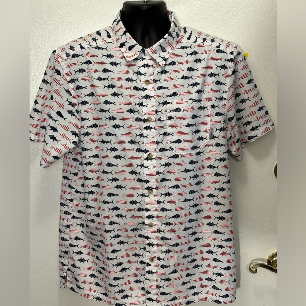 Columbia Performance Fishing Gear button up shirt sleeve fishing shirt